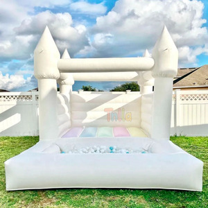 <span class=keywords><strong>Château</strong></span> <span class=keywords><strong>gonflable</strong></span> commercial en PVC blanc pur pour enfants, idéal pour les fêtes de mariage en extérieur - Product Image 1