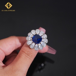 Anillo de Piedra Azul Clásico de Fábrica, Anillo de Compromiso con Gema Azul VVS, Anillo de Regalo - Product Image 3