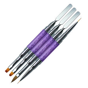 デュアルエンドヘッドネイルアートブラシアクリルUVGeLエクステンションビルディングドローイングペンブラシ取り外しヘラスティックすべてマニキュアツール用 - Product Image 2