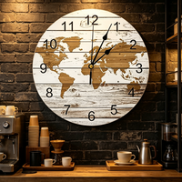 Horloge murale en quartz à mécanisme silencieux en bois MDF, décoration d'intérieur personnalisée Art Déco OEM, décoration de salon