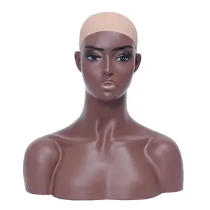 African American Mannequin Head Human Hair Training Mannequin Head Color Exaggerated Series Makeup Model Head