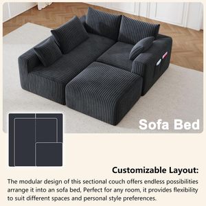 Hiện Đại Nâu L-Hình 3-Chỗ Ngồi Modular Cắt Sofa Mỹ Bán Buôn Dày Sọc Sang Trọng Vải To Len Miếng Bọt Biển Phòng Khách - Product Image 3