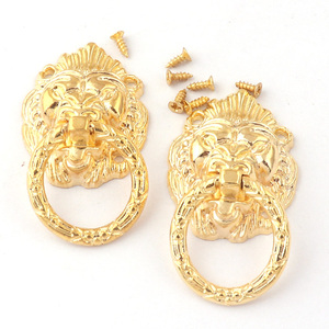 <strong>Vintage</strong> Cabinet Drop Ring Pull <strong>Knob</strong> Furniture Chinese Lion Head Shaped Metal <strong>Drawer</strong> Pull Ring Jewelry Box Decoration Handles - Product Image 1