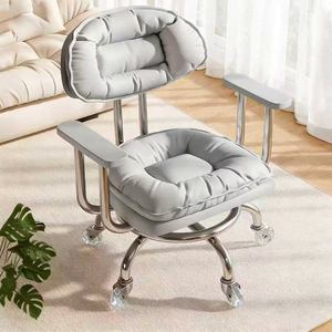 Tabouret de salon, tabouret à roulettes, tabouret bas, tabouret à roulettes universelles, petit tabouret, tabouret haut de gamme avec dossier, petite chaise - Product Image 1