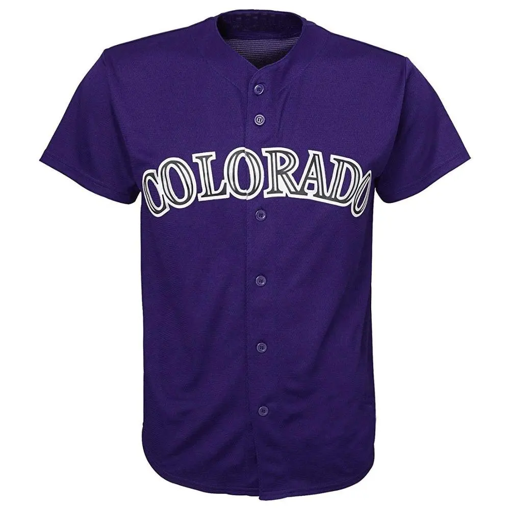 เสื้อเบสบอลสำหรับผู้ชาย,ชุดเสื้อเบสบอลแบบเรียบพิมพ์ลายได้ตามต้องการเสื้อเจอร์ซีย์เบสบอล