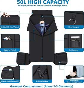 Free Sample Carry-on Garment <b>Bag</b> Large Duffel <b>Bag</b> Suit Travel Weekend <b>Flight</b> <b>Bag</b> with Shoe Pouch for <b>Men</b> Women - Product Image 5