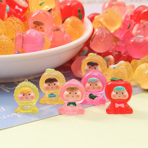 Mini figurines de fruits 3D rouge vif en résine époxy à personnaliser, accessoires de bijoux DIY pour enfants, porte-clés cadeau - Product Image 2