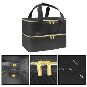 <b>Nail</b> <b>Polish</b> Storage Case With <b>Organizer</b> For Beauty Tools And Manicure Equipment Medium Size Nylon Zipper Closure Soft Handle - Product Image 3