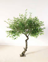 Arbre décoratif artificiel de fleurs de cerisier blanches tombantes de type E, fabriqué par NI Factory, pour l'ornement intérieur des halls commerciaux.