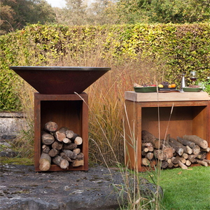 Anti-rust Corten Steel <b>BBQ</b> Grill Foldable Outdoor Camping Backyard Barbecue Grill - Product Image 5