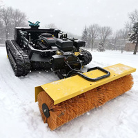 Tondeuse à gazon sans fil industrielle à télécommande, source d'usine, 900 mm, chenille, lame rotative à essence, souffleuse à neige