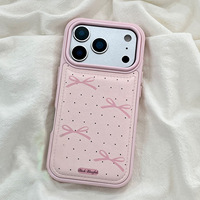 Funda de teléfono móvil estilo coreano con lazo y diseño de tambor para iPhone 17 Pro Max 15 12, carcasa antichoque con cubierta trasera tipo pan.