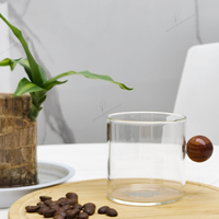 Mug en verre transparent résistant à la chaleur en borosilicate de 200 ml, mini-tasse, logo personnalisé, compatible lave-vaisselle et micro-ondes, fait main, classique