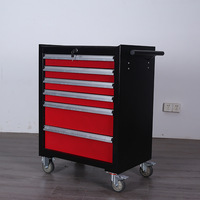 Chariot à outils en acier industriel, système de rangement mobile, boîte à outils robuste pour atelier et garage avec roues