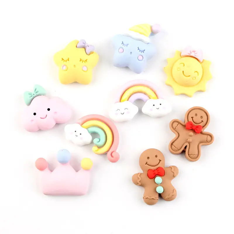 2021 New Resin Cloud Rainbow Little Sun Star Charms Resin Accessories For Decoration