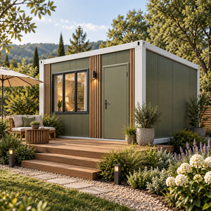 Maison conteneur pliable en gros, élégante, compacte, préfabriquée, détachable, pour jardin, design ferme, panneau sandwich en acier insonorisé - Product Image 1