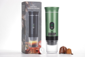 Portable 3-in-1 Espresso Coffee Maker Self-Heating & Rechargeable with Smart Display for Travel & Camping <b>Mini</b> Machine - Product Image 3