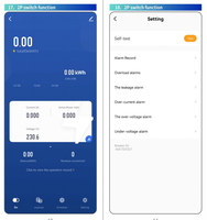 Disjoncteur miniature intelligent Wi-Fi à 2 pôles avec télécommande, mesure de consommation, matériau PA66, capacité de coupure 6kA, montage sur rail, 230V