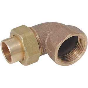 Codo de bronce de 3 piezas Accesorio de soldadura roscado hembra con BSPP BSPT NPT para conexión de tubería 18X1/2" - Product Image 1