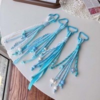Cordón de aleación tejido con cinta de encaje de dibujos animados de la serie azul, cuerda de escalada, llavero para coche, accesorio DIY para bolso