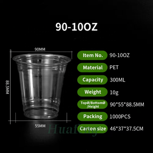 Huafeng hf90 cốc nhựa 8 10 12 14 16oz rõ ràng với nắp hotsale bán buôn - Product Image 3