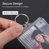 Gantungan Kunci Akrilik Premium Bingkai Foto Kosong Transparan, Laris Manis, DIY Custom Foto Charm untuk Hadiah Pernikahan Wisuda
