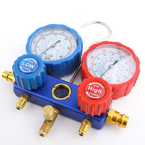Dual <b>Gauge</b> Valve Assembly R134a R22 R410a Refrigerant Pressure <b>Gauge</b> Kit For Auto Repair JZ 001 - Product Image 2