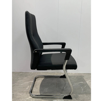 Chaise de bureau exécutive confortable à dossier haut, en cuir et acier inoxydable, pour visiteurs