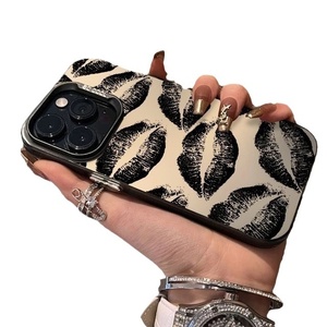 <span class=keywords><strong>Funda</strong></span> de Teléfono Creativa con Patrón de Labios Negros, Color Plateado Mate, para <span class=keywords><strong>iPhone</strong></span> 17, 16 Pro, 15, 14 Pro Max, 13, 12 - Product Image 5