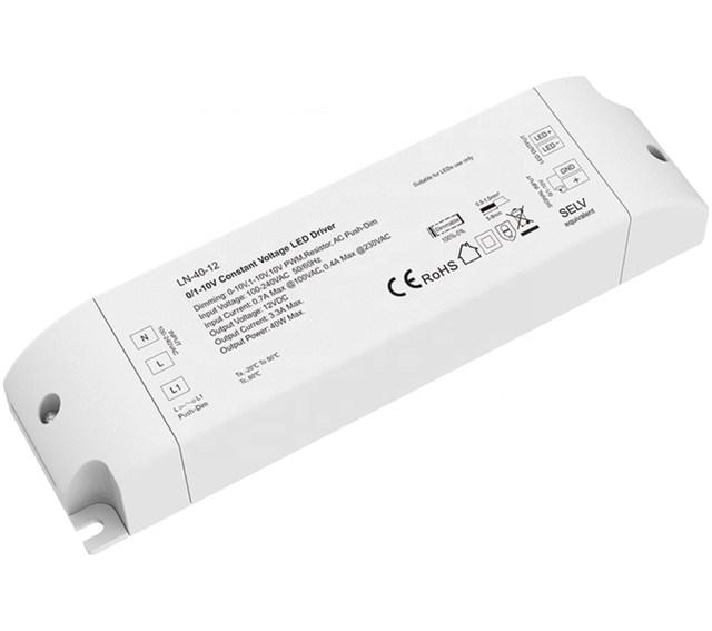Skydance LN-40-12 LN-40-24 12V 24V 40W 0/1-10V CV PWM Dimming LED Driver Dimmable Power Supply for Single Color LED Strip