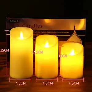 Kích thước tùy chỉnh LED Candle Light di chuyển ngọn lửa nến Thiết lập ngày lễ sinh nhật trang trí nhân tạo LED nến với từ xa