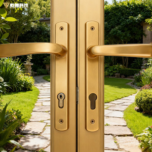 Bộ hoàn chỉnh nhôm cửa chính xử lý khóa bảo mật cao Thời Tiết Hiện Đại Ambidextrous cho lối vào nhà chống ăn mòn - Product Image 4