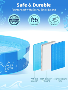 Bañera de plástico personalizada para fiesta de agua perro gatos mascotas vadear bañera niños adultos plegable sobre el suelo <span class=keywords><strong>piscina</strong></span> al aire libre con dosel - Product Image 5