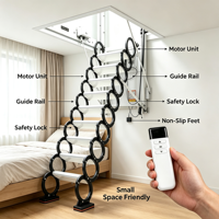 Échelle de grenier électrique escamotable avec télécommande, hauteur maximale 3,2 m, en acier au carbone, escalier dissimulé monté au plafond
