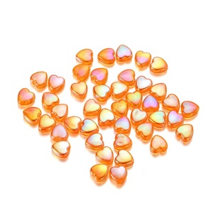 Perles en acrylique en forme de cœur 9x9mm, résine colorée, fournitures de bijoux DIY pour enfants, artisanat fait main - Product Image 4