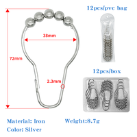 EWANG Décor Salle de bain lisse Glide Rideau de douche Embrasse Crochet Anneaux