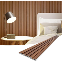 Revêtement mural intérieur Lambrin WPC, imperméable, panneau mural en PVC 3D rainuré, grain de bois, ignifuge, installation facile, panneau décoratif pour hôtel