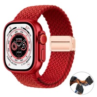 Bracelet de montre en nylon respirant, réglable, anti-transpiration, de haute qualité, pour Apple Watch, prix usine, idéal pour le sport et le quotidien.