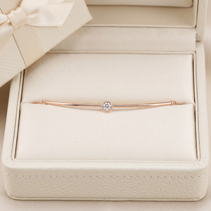 Hong Kong Wholesale Fine Jewelry Manufacturer Export Real Natural Diamond 18K <b>Solid</b> Rose Gold Single Embellishment <b>Bracelet</b> - Product Image 5