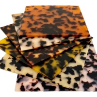 Vente en gros Feuilles d'écaille de tortue en acrylique Panneaux en plastique brillant pour meubles, décoration et artisanat