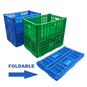 Пластиковый перфорированный складной ящик из полипропилена для хранения и транспортировки фруктов и овощей, экологичный - Product Image 1