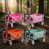 Troli Lipat Outdoor untuk Camping, Kerangka Pipa Baja Lepas Pasang, Kapasitas 70L 150kg, untuk Pantai, Piknik, Kebun, dan Berkemah