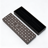 Boîte d'emballage de luxe classique marron pour baguettes, boîte cadeau personnalisée estampillée à chaud en argent, pour usage professionnel et d'entreprise