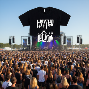 Camiseta negra Hey Ho Let's Go, camiseta promocional de algodón unisex - Product Image 3