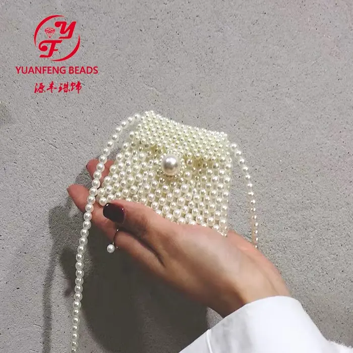 2019 Fashion Design Handmade Pearl Beaded Handbag Pearl Clutch Bag for Lady