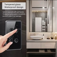 TYSH Interrupteur tactile intelligent WiFi 1/2/3/4 gangs 10A pour maison connectée, avec panneau en aluminium et verre et télécommande RF