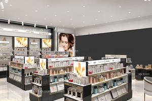 02-DYaS022 decorazione negozio di cura della pelle vetrina Design Les classifices serie nera per cosmetici Display mobili - Product Image 6