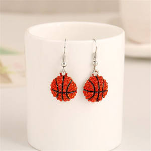 متعة مجوهرات سبائك معدنية مخصصة الماس كريستال الرياضة البيسبول كرة السلة الكرة الطائرة كرة القدم أقراط مُزينة بحُلي - Product Image 6