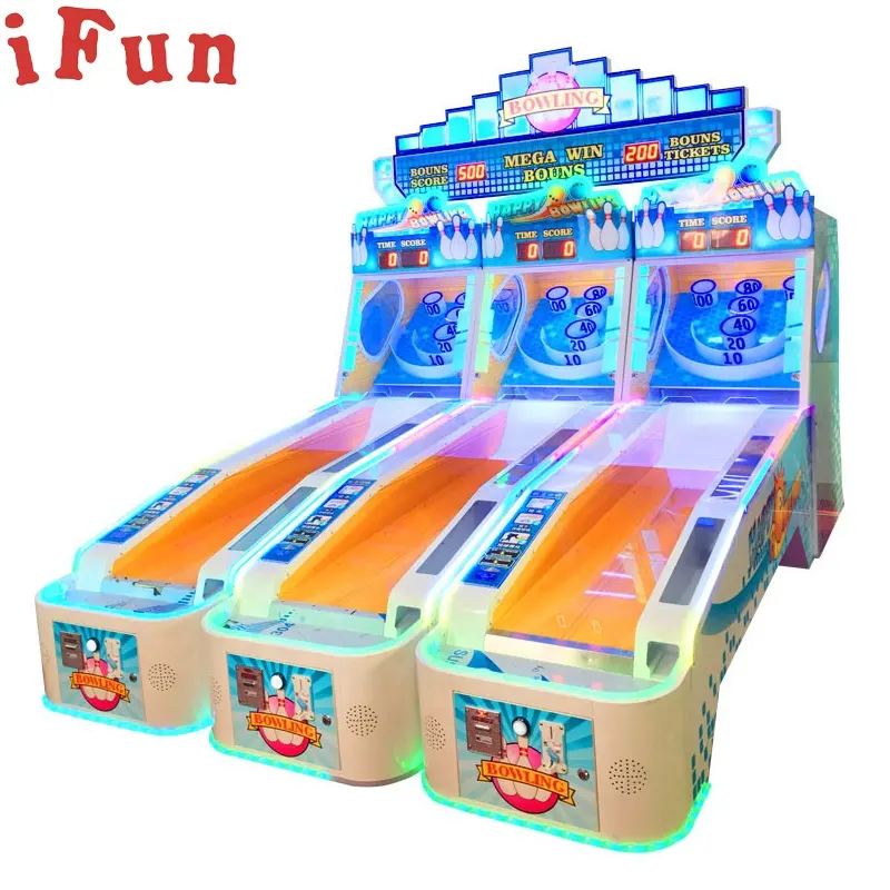 Ifun Park Indoor Arcade Game Machine 3 Lanes Happy Rolling Ball Bowling Coin Operated Amusement Playground Kids Game