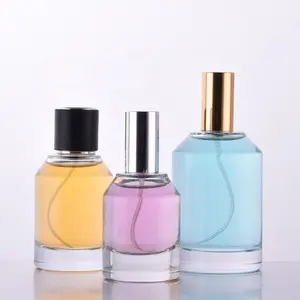 30ml 50 ml 100ml yuvarlak konik cam parfüm şişeleri atomizer ile güzellik endüstrisi için